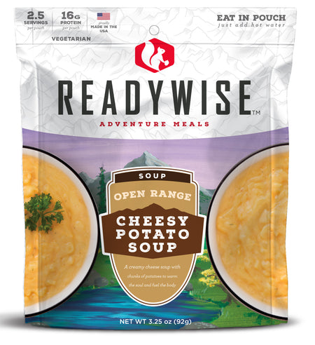ReadyWise Cheesy Potato Soup 2.5-Serving Outdoor Food Kit Resealable Pouch Case of 6