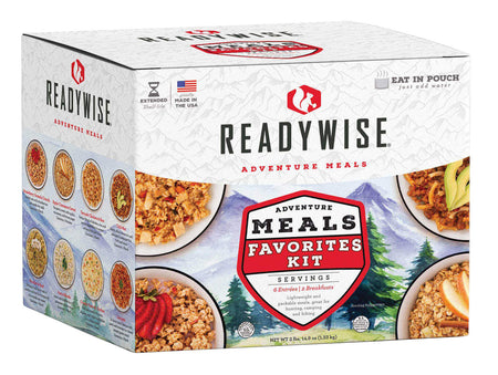 ReadyWise Camping Meal Favorites Kit 9-Serving Freeze-Dried Entrees and Breakfasts