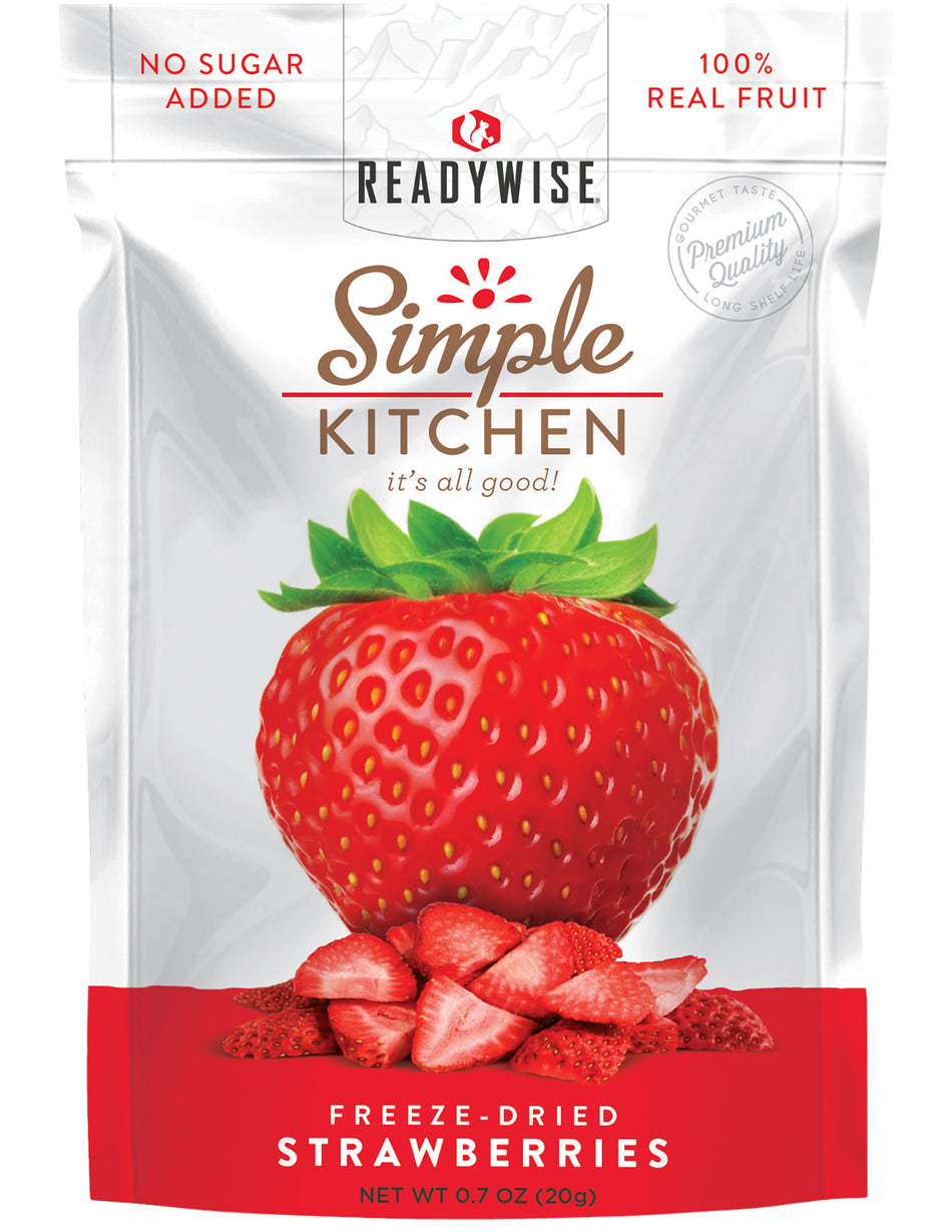Simple Kitchen Freeze-Dried Strawberry Snack Pouch 1 Serving 6 Per Case