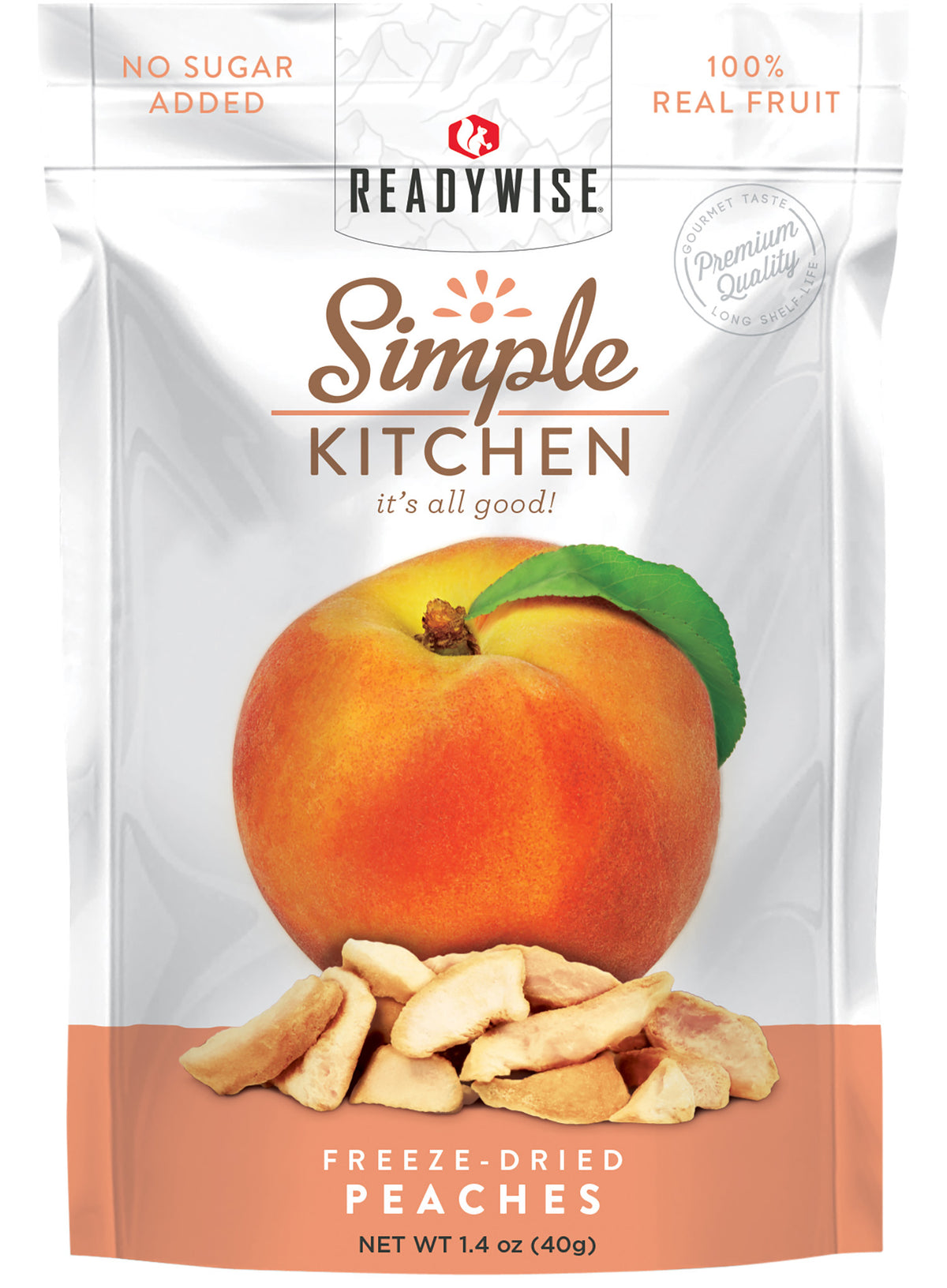 Simple Kitchen Freeze-Dried Peaches Snack Pouch 1 Serving 6 Per Case