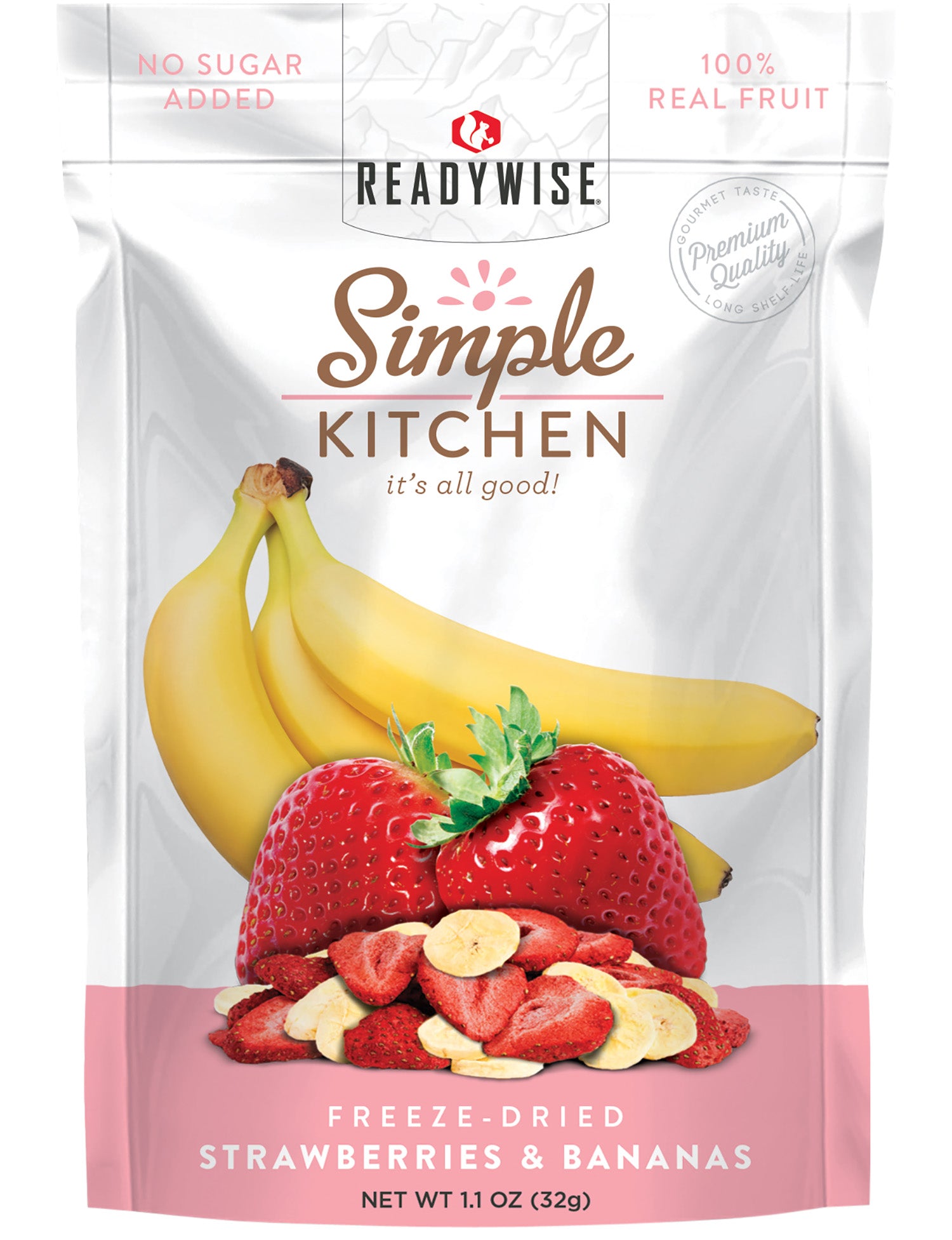 Simple Kitchen Freeze-Dried Strawberry and Banana Snack Pouch 1 Serving 6 Per Case