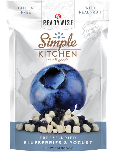 ReadyWise SK05912 Blueberries & Yogurt Freeze Dried Fruit Snack Pouches 6 Per Case
