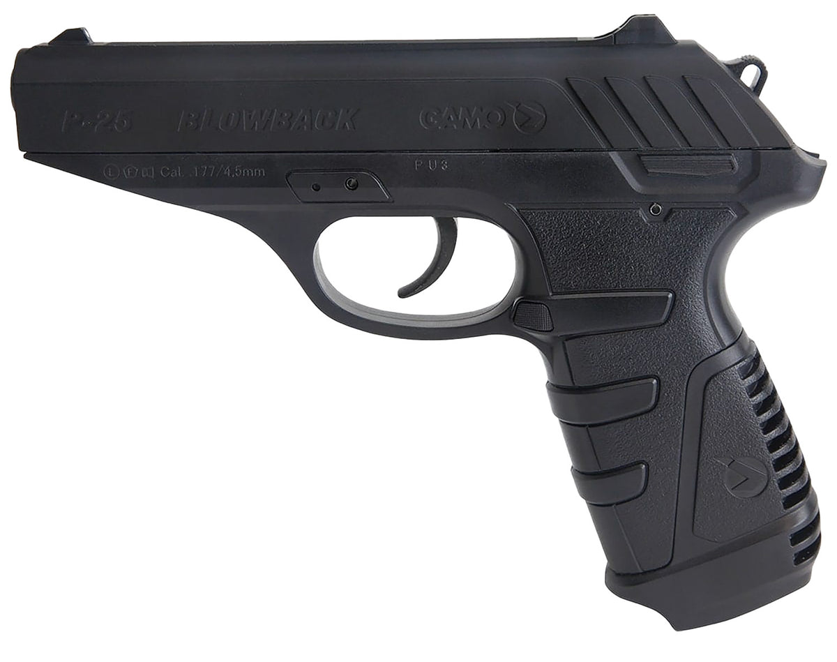 Gamo P-25 Blowback CO2 .177 Cal Semi-Automatic Air Pistol 16rd Rifled Steel Barrel Black Grips