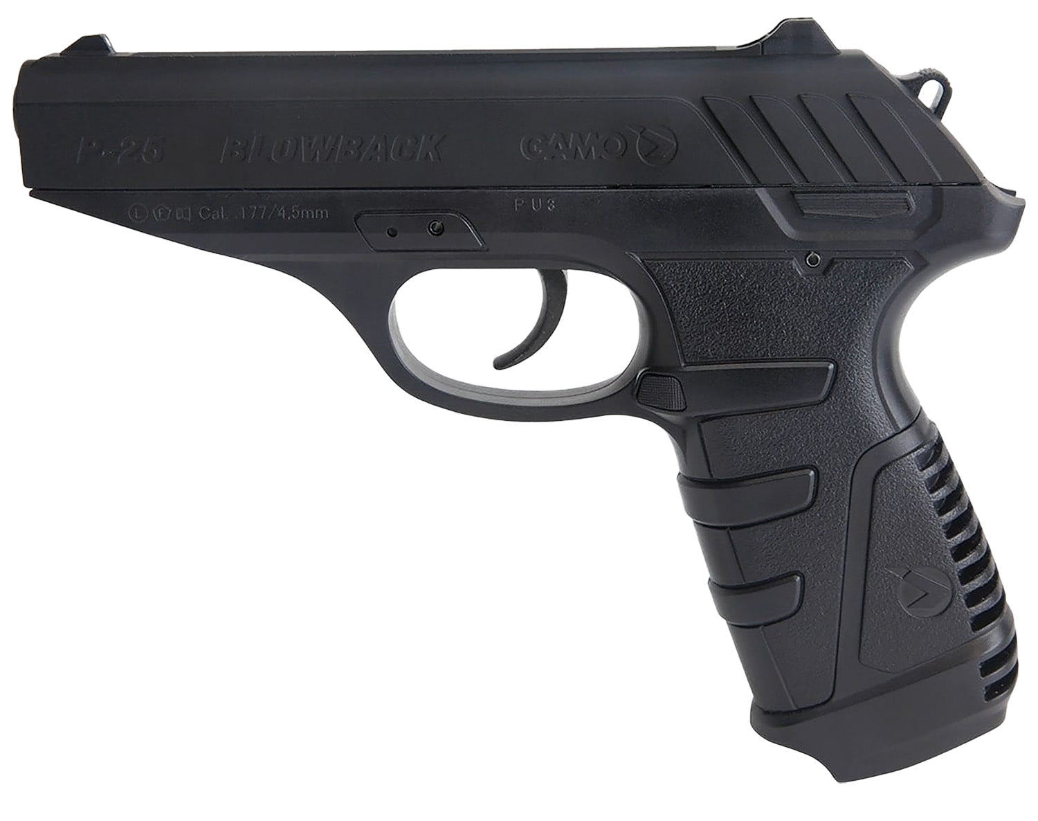 Gamo P-25 Blowback CO2 .177 Cal Semi-Automatic Air Pistol 16rd Rifled Steel Barrel Black Grips