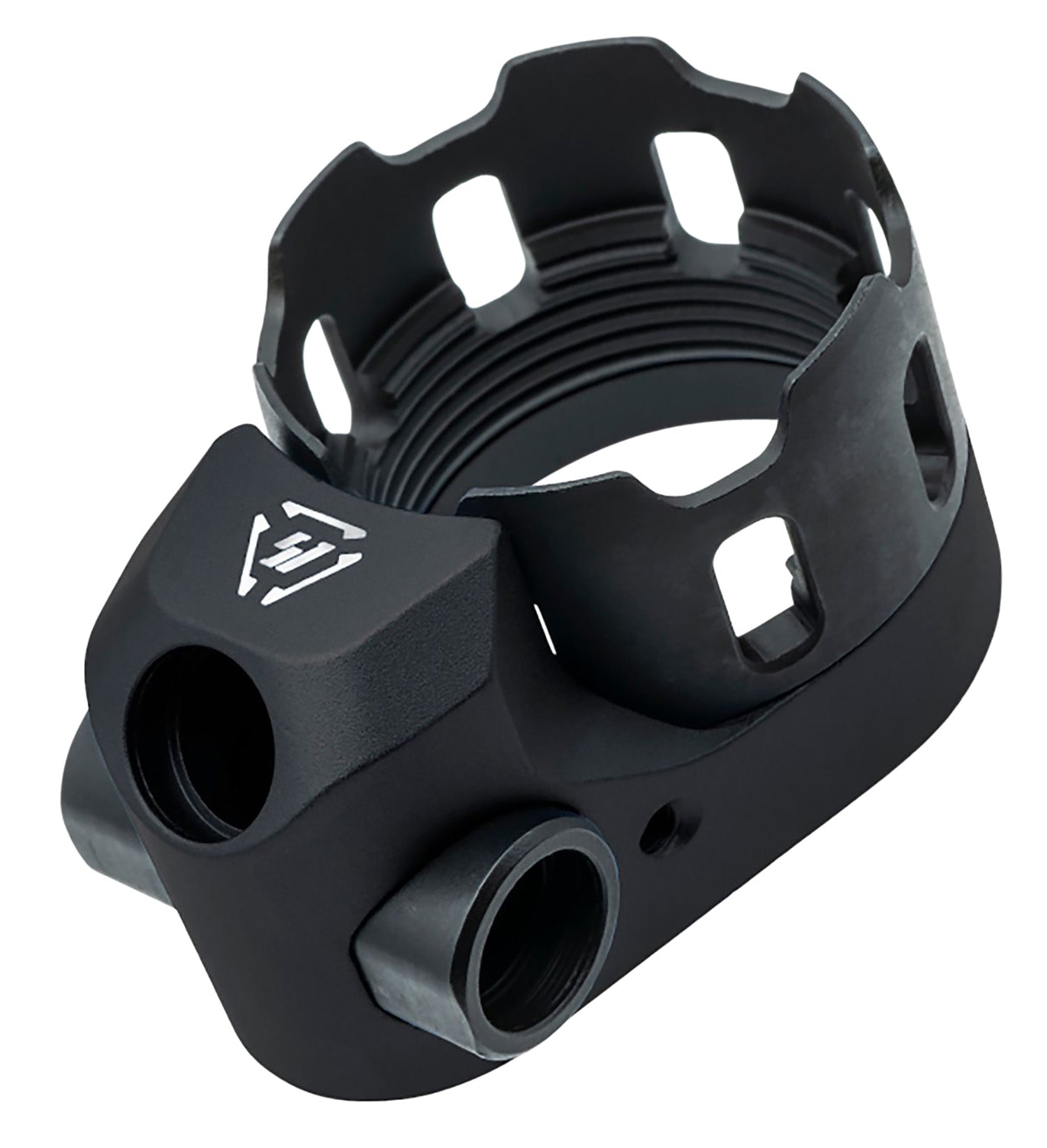 Strike Industries Tribus AR Enhanced Castle Nut and End Plate Black Anti-Rotation Set Screw