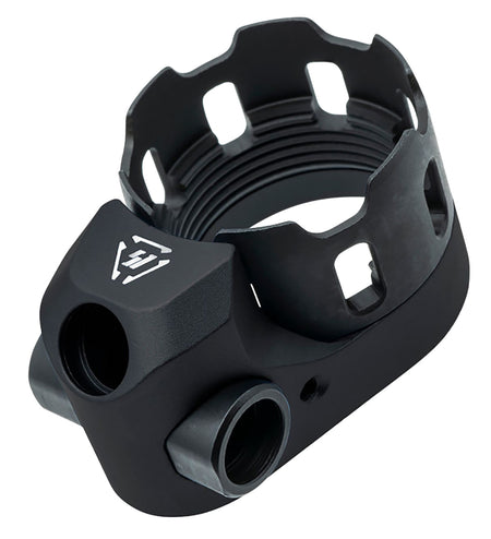 Strike Industries Tribus AR Enhanced Castle Nut and End Plate Black Anti-Rotation Set Screw