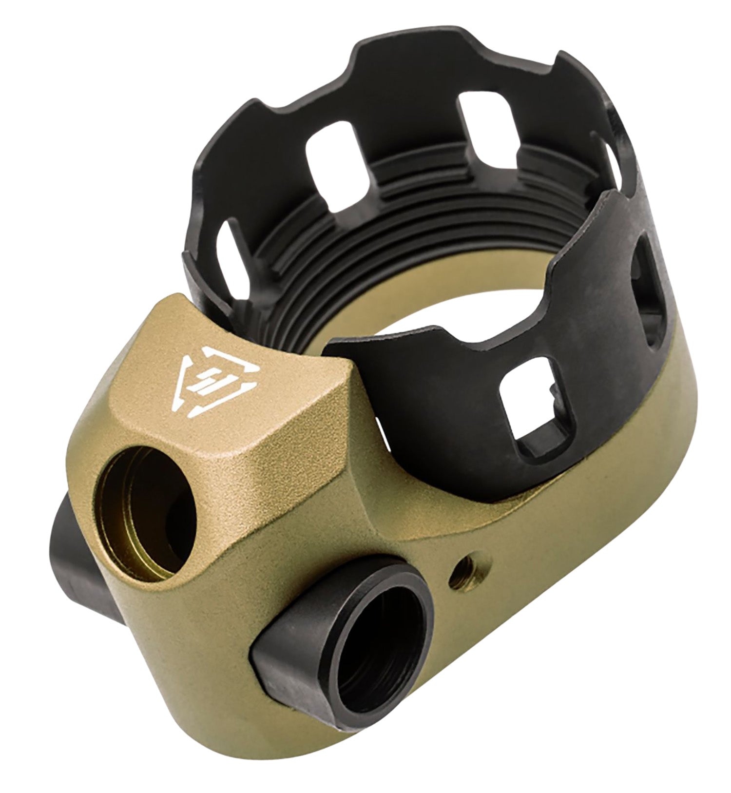 Strike Industries Tribus AR Enhanced Castle Nut and End Plate Flat Dark Earth Anti-Rotation