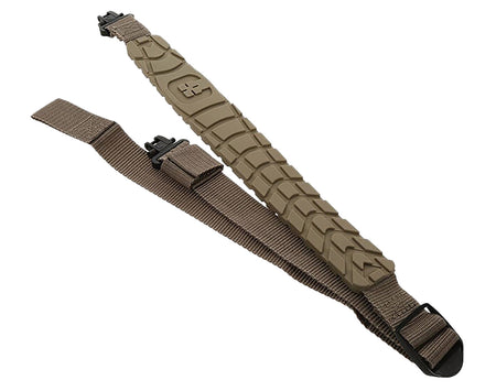 Caldwell 1131996 Max Grip Slim Adjustable Rifle Sling FDE with Quick Detach Swivels