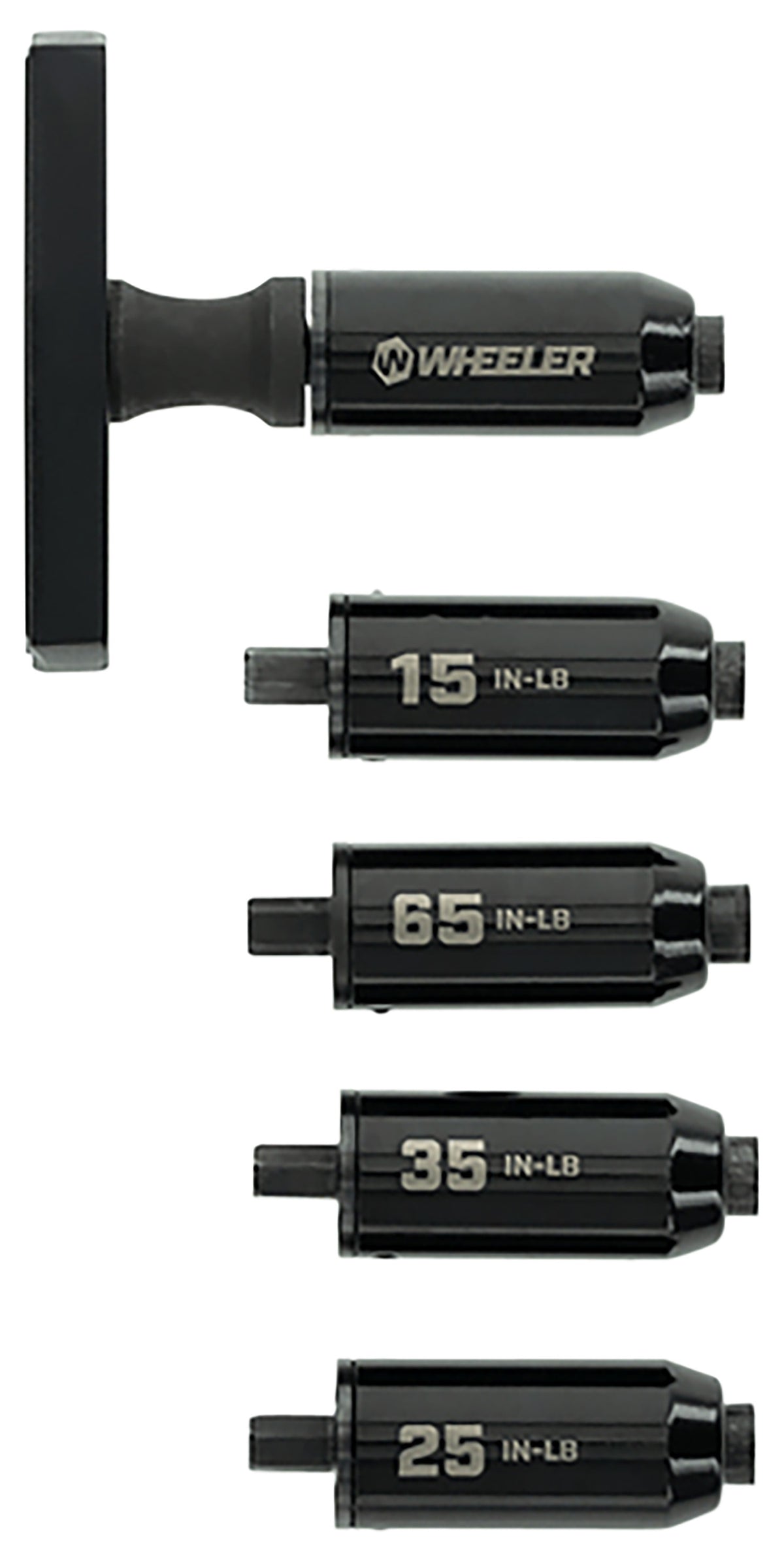 Wheeler FAT Stix Gunsmithing Torque Wrench Set, 4-Piece Preset, T-Handle Design