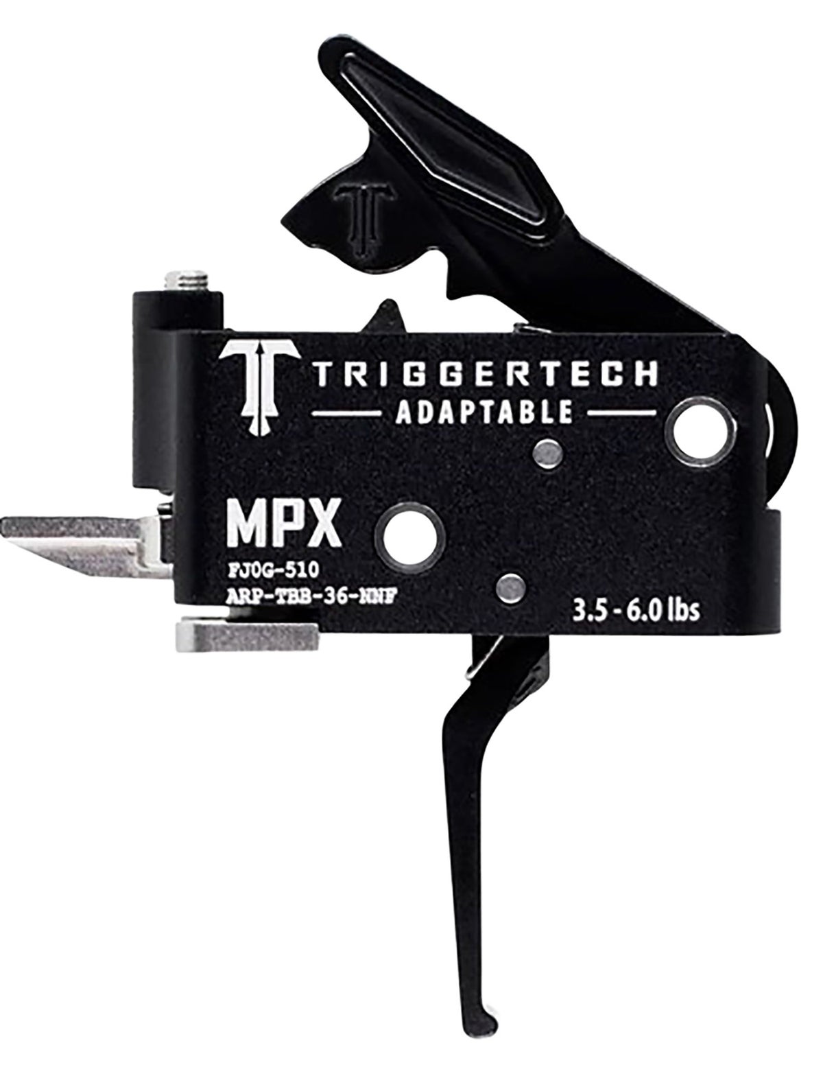 TriggerTech Sig MPX Adaptable Drop-In Two-Stage Flat Trigger, 3.50-6 lb Draw Weight Black PVD