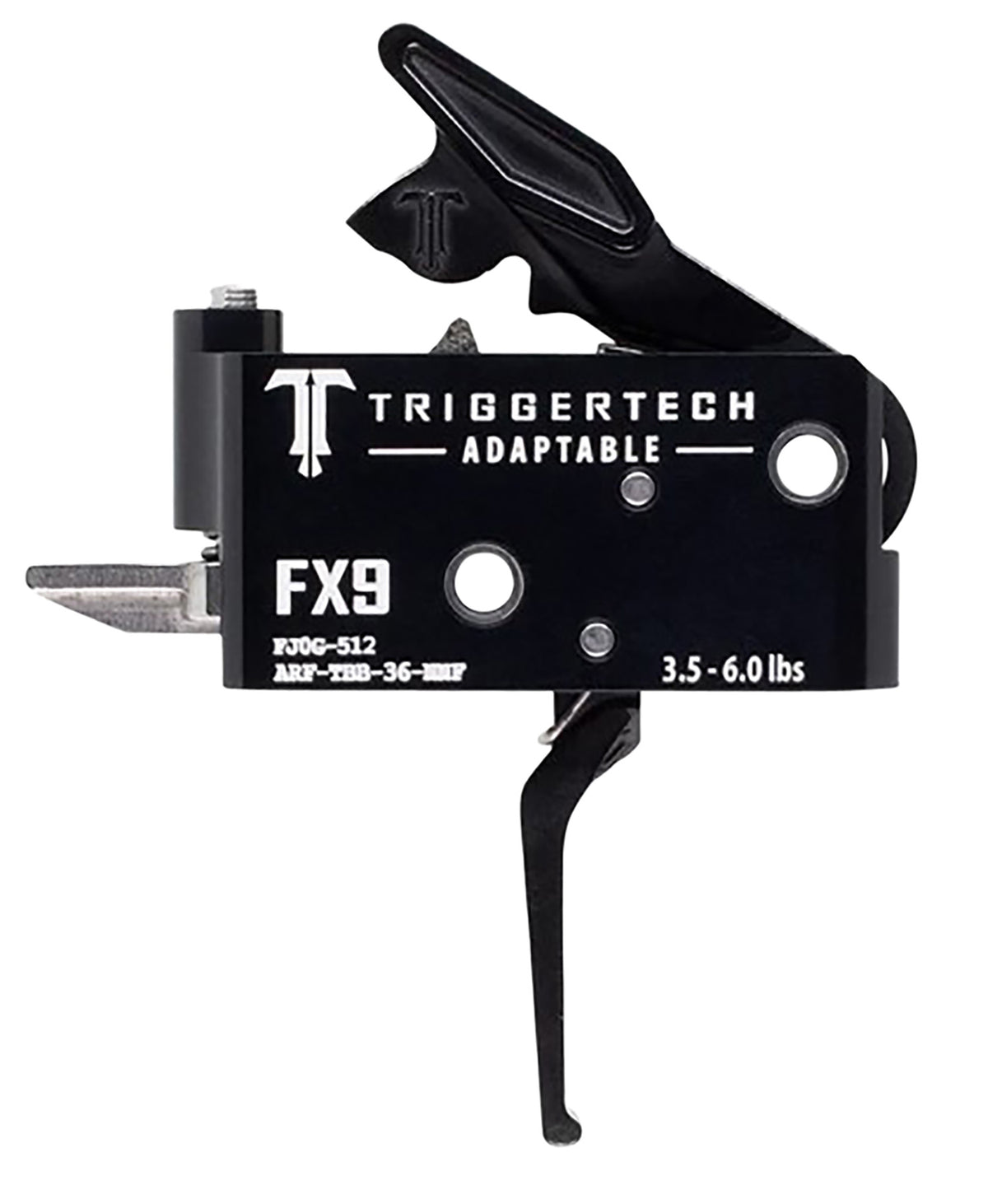 TriggerTech FN FX9 Adaptable Drop-In Two-Stage Flat Trigger, 3.50-6 lb Draw Weight Black PVD