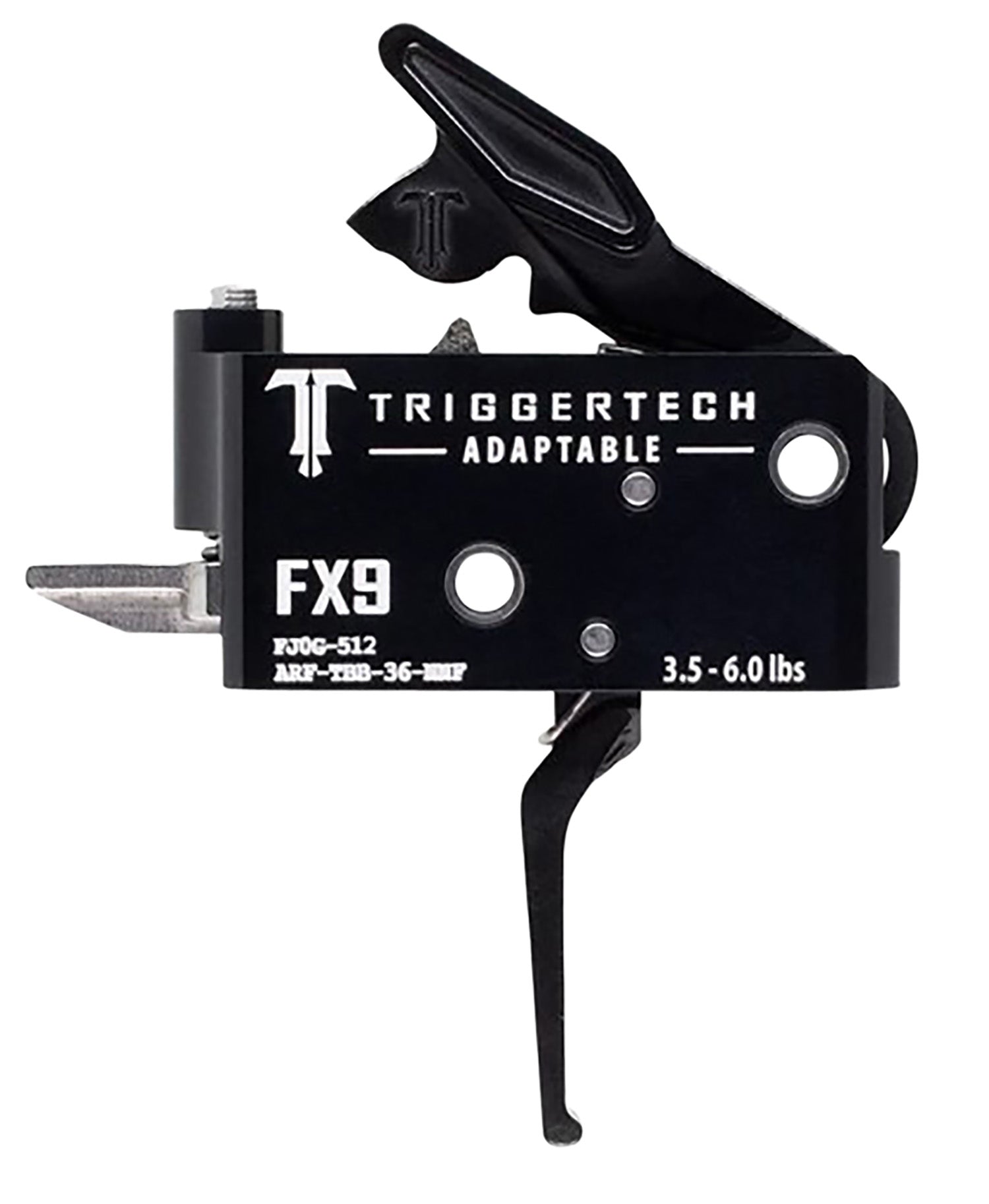TriggerTech FN FX9 Adaptable Drop-In Two-Stage Flat Trigger, 3.50-6 lb Draw Weight Black PVD