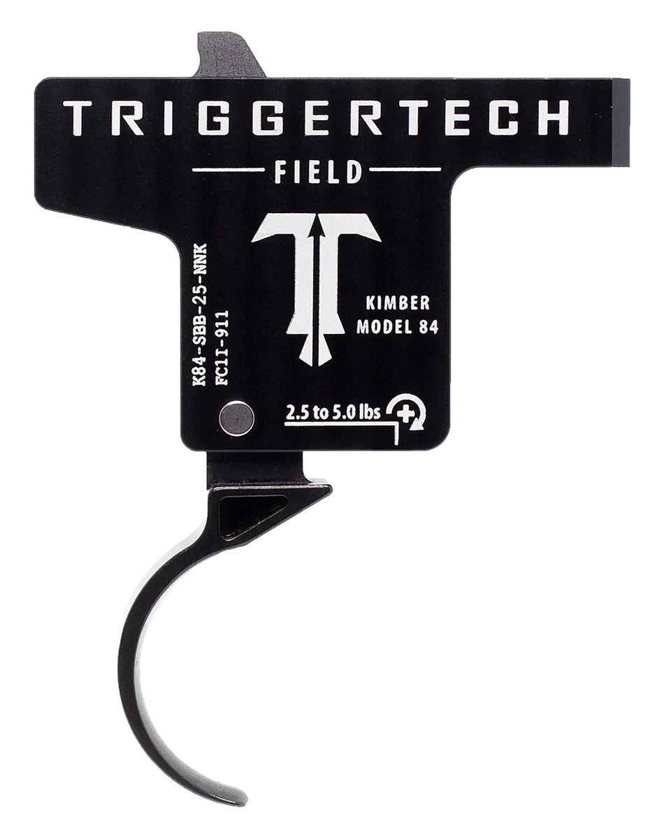 TriggerTech Kimber Model 84 Field Drop-In Single-Stage Curved Trigger, 2.50-5 lb Draw Weight Black PVD