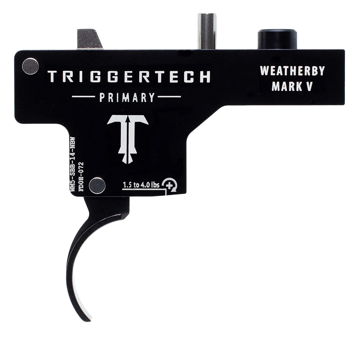TriggerTech WM5SBB14NBW Weatherby Mark V Drop-In Primary Trigger, Single-Stage Curved, 1.5-4 lbs, Black PVD