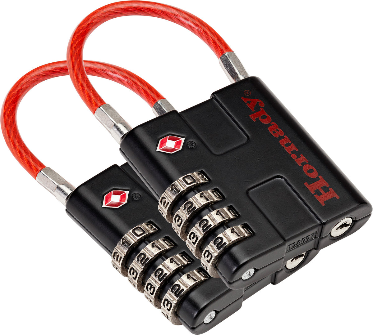 Hornady 96022 TSA Cable Lock 4-Digit Combo Black Red 2 Pack