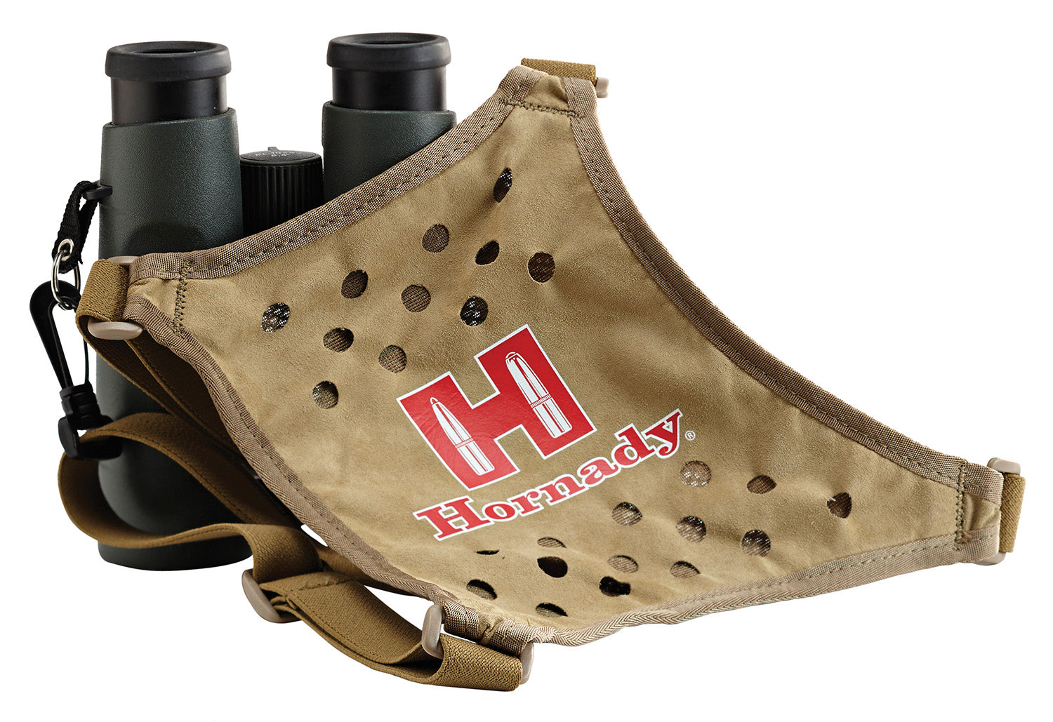 Hornady 99121 Tan Elastic Binocular Harness Red Hornady Logo