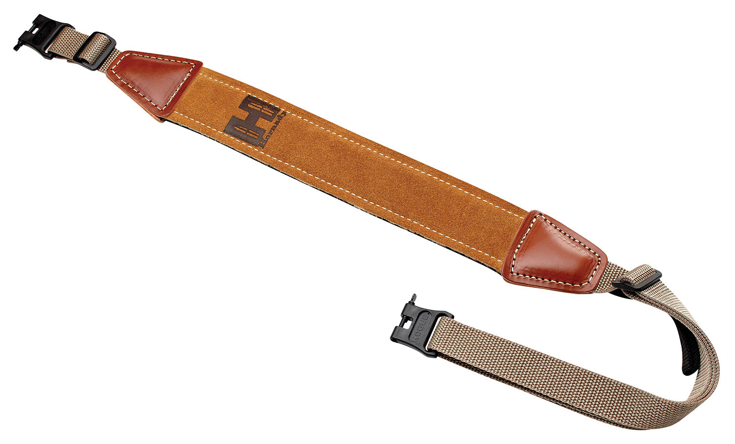 Hornady 99107 Brown Leather Nylon Universal Rifle Sling with Swivels