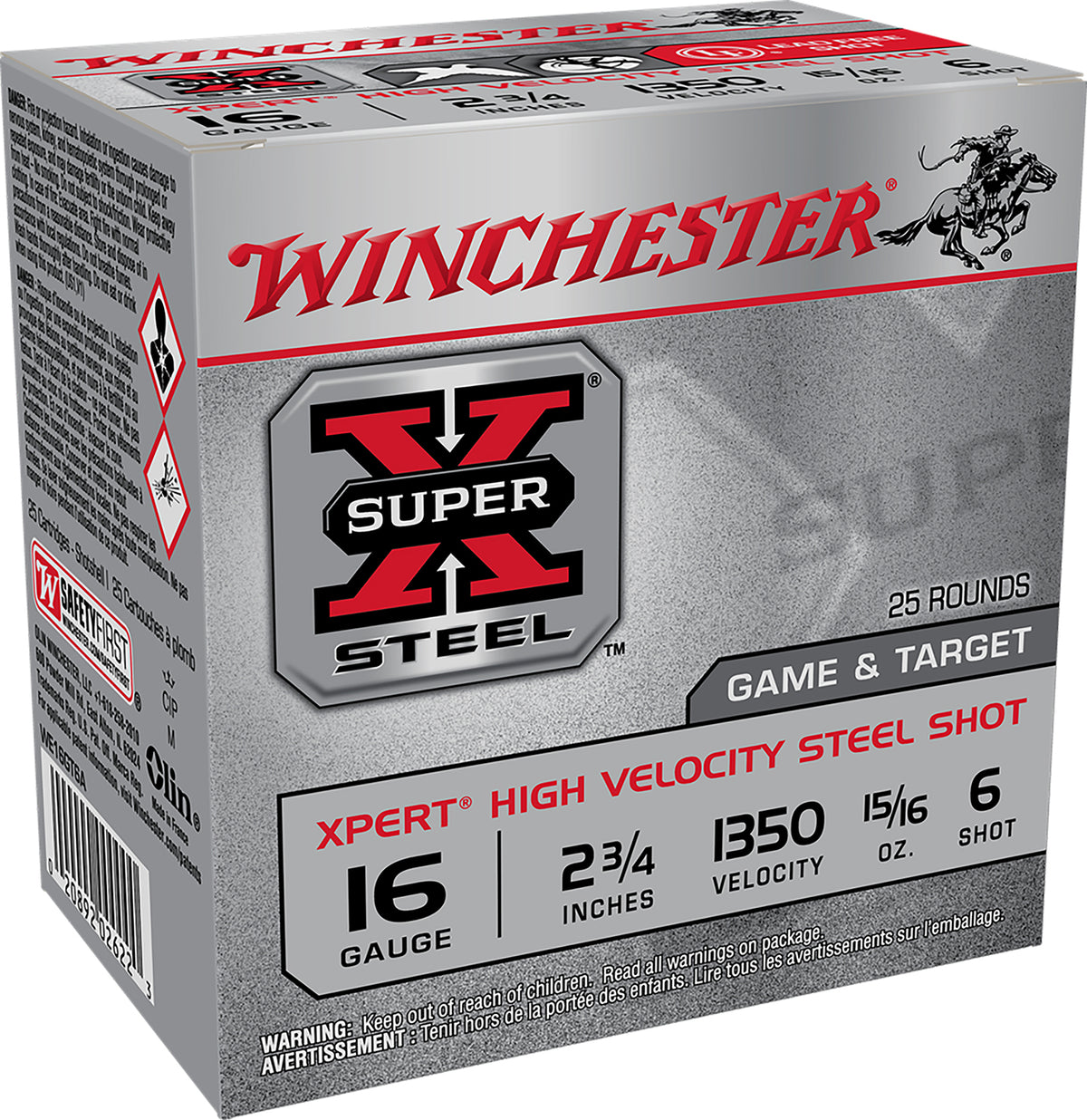 Winchester 16 Gauge Shotgun Ammo Xpert Game & Target HIgh Velocity 2.75 in 15/16 oz #6