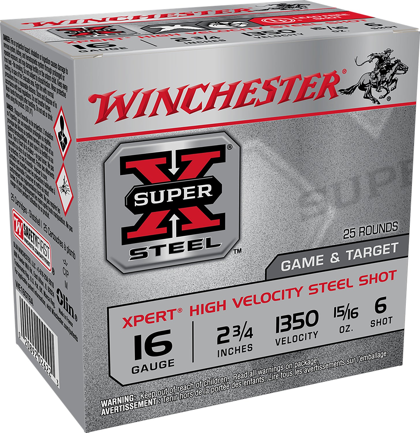 Winchester 16 Gauge Shotgun Ammo Xpert Game & Target HIgh Velocity 2.75 in 15/16 oz #6