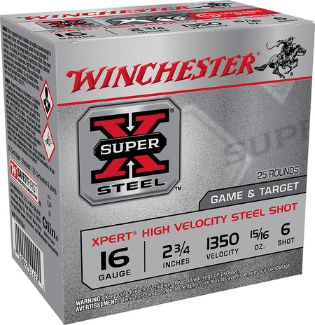Winchester 16 Gauge Shotgun Ammo Xpert Game & Target HIgh Velocity 2.75 in 15/16 oz #6