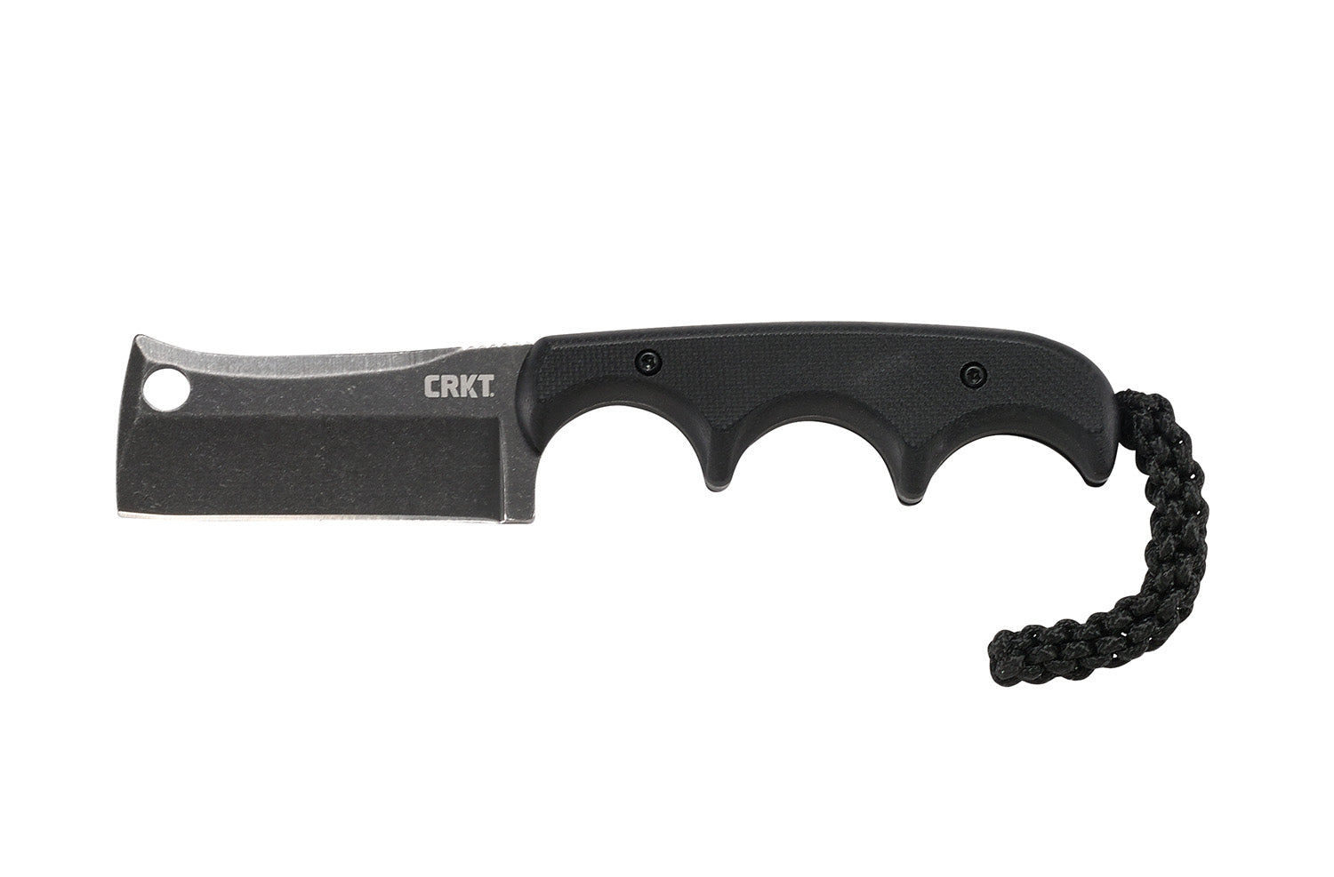 CRKT 2383K Minimalist Cleaver Blackout 2.13" Fixed Neck Knife Stonewashed SS Blade G10 Handle