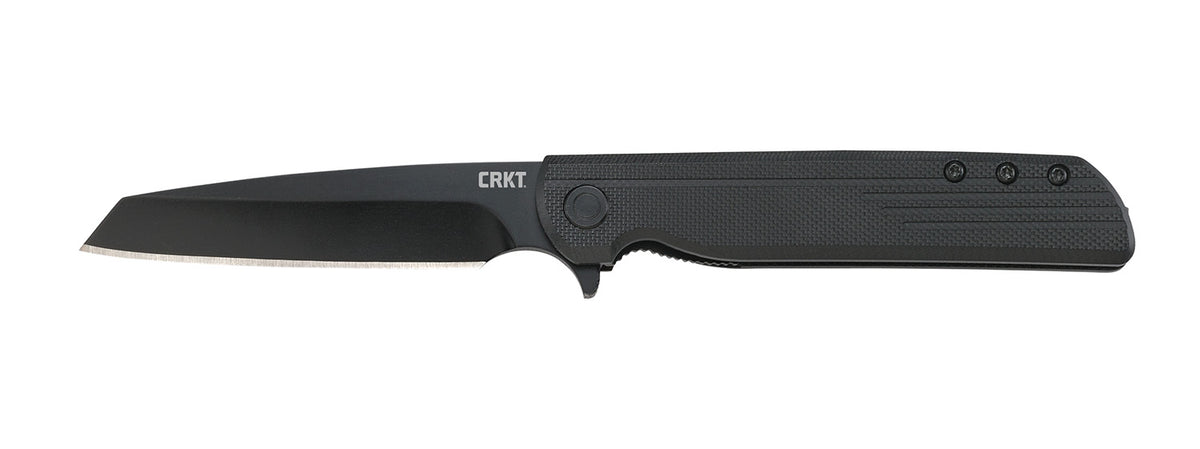 CRKT 3802K LCK+ Blackout 3.24" Folding Tanto Knife Black Oxide 8Cr13MoV Blade with Clip