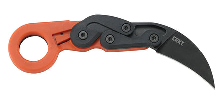 CRKT 4041O Provoke 2.47" Folding Karambit Knife Black Stonewashed 4116 Stainless Blade Orange Grivory