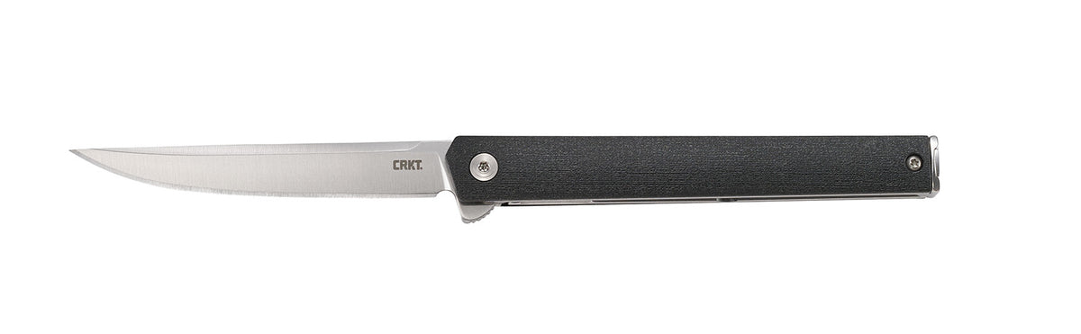 CRKT 7097 CEO 3.35" IKBS Flipper Folder Satin AUS-8A Stainless Blade Black GRN Handle