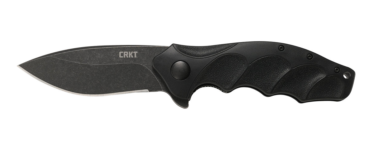 CRKT K221KKP Foresight 3.53in Assisted Opening Folding Plain Black Stonewashed 4116 SS Blade Black GRN Handle with Clip