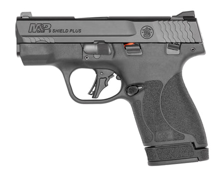 Smith & Wesson 13246 M&P Shield Plus Micro-Compact Frame 9mm Luger 13+1, 3.10" Black Armornite Stainless Steel Barrel & Serrated Slide, Matte Black Polymer Frame, Thumb Safety