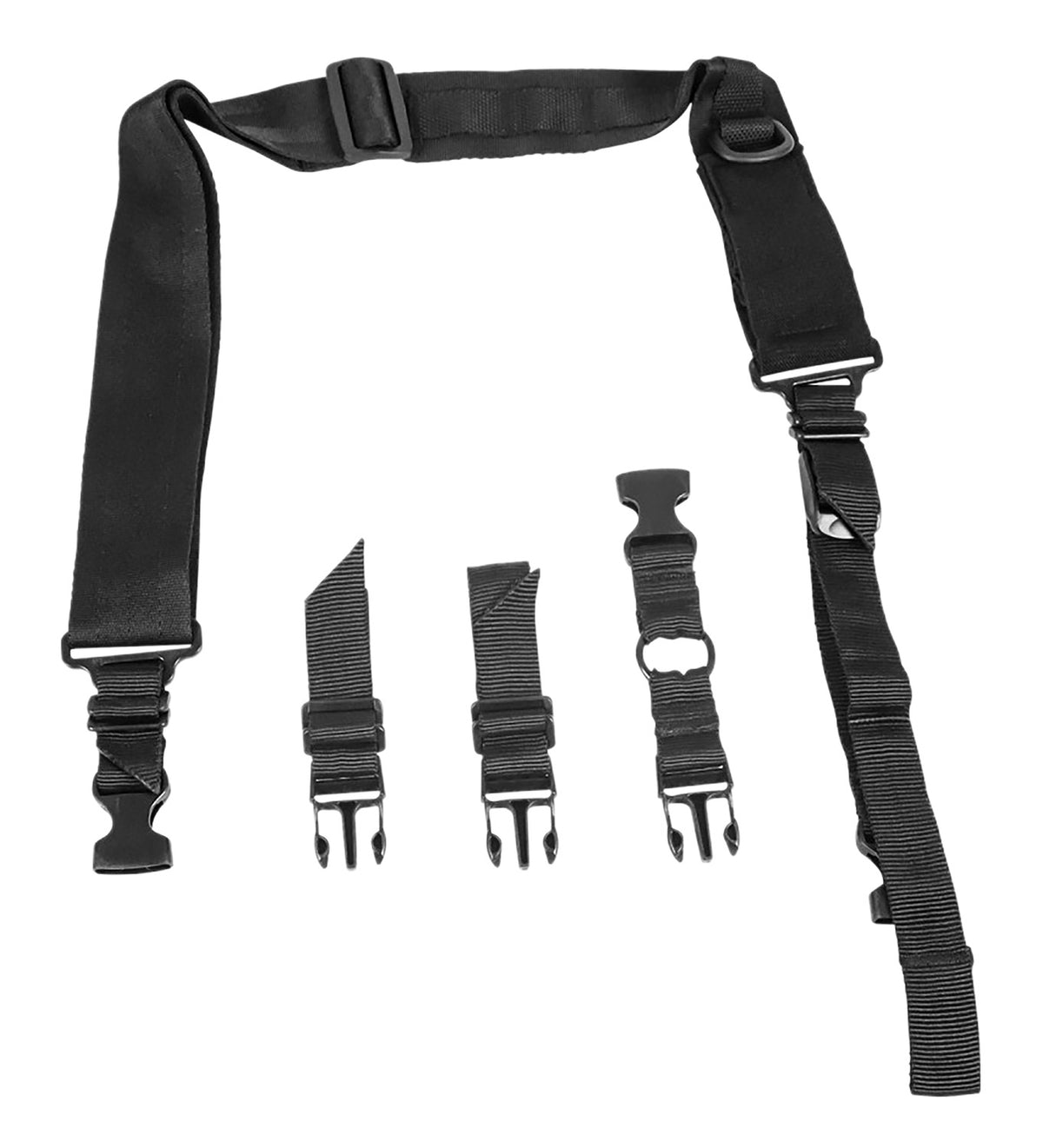 NcStar VISM Two-Point Convertible Bungee Sling Black Nylon 55"-72" OAL