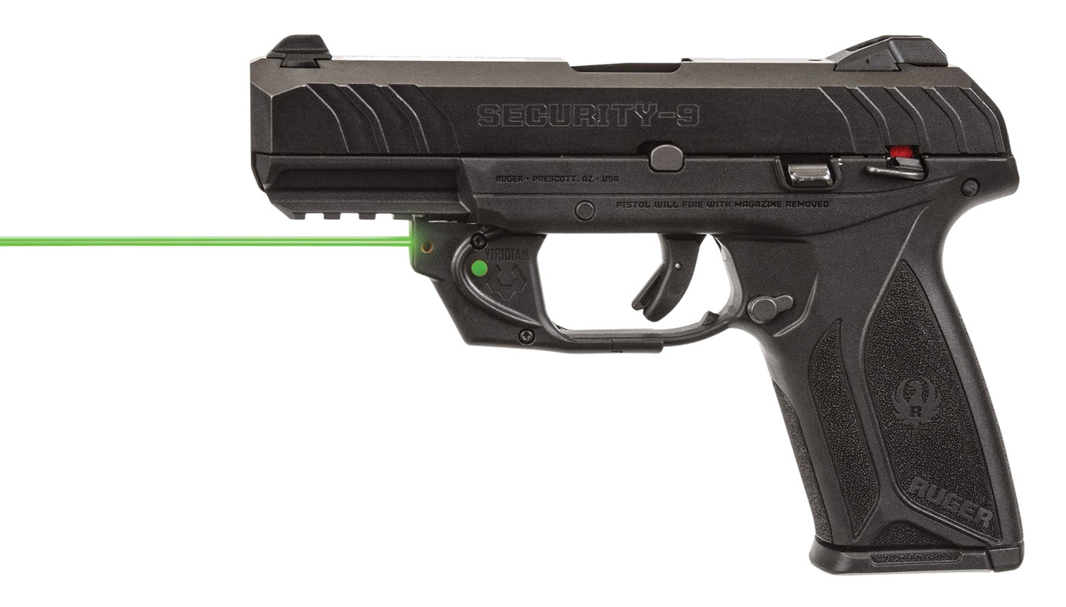 Viridian 9120023 Green Laser Sight E-Series Ruger Security 9 and 380 Full-Size Compact Trigger Guard