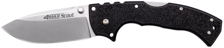 Cold Steel CS62RQ 4-Max Scout Folding 4" AUS-10A Stonewash Drop Point Blade, Griv-Ex Handle Tri-Ad Lock 600 lb Rated