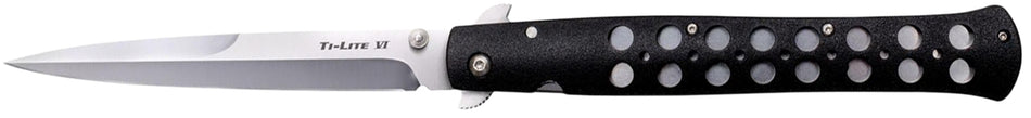 Cold Steel Ti-Lite 6 Inch Spear Point Folding Pocket Knife AUS-8A Blade Black Zy-Ex Handle