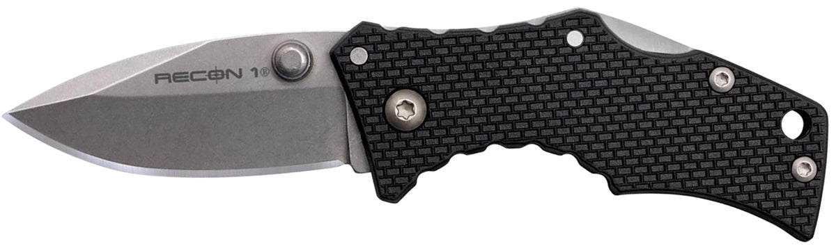 Cold Steel Recon 1 Micro 2 Inch Folding Tactical Knife Stonewashed 4034 SS Blade Griv-Ex Handle