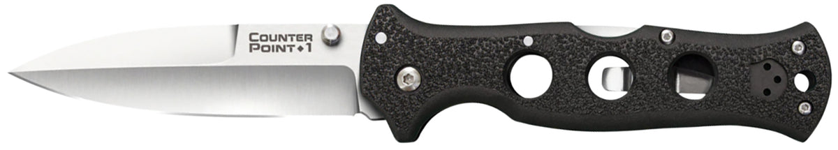 Cold Steel Counter Point I 4 Inch Folding Pocket Knife AUS-10A Satin Spear Point Blade Griv-Ex Handle