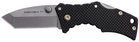 Cold Steel CS27DT Recon 1 Micro Tactical Folding Knife 2" Tanto Plain Stonewashed SS Blade Black Griv-Ex Handle