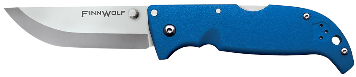 Cold Steel CS20NPG Finn Wolf Camp Folder 3.50" Straight Back AUS-8A SS Blade Blue Polymer Handle with Clip