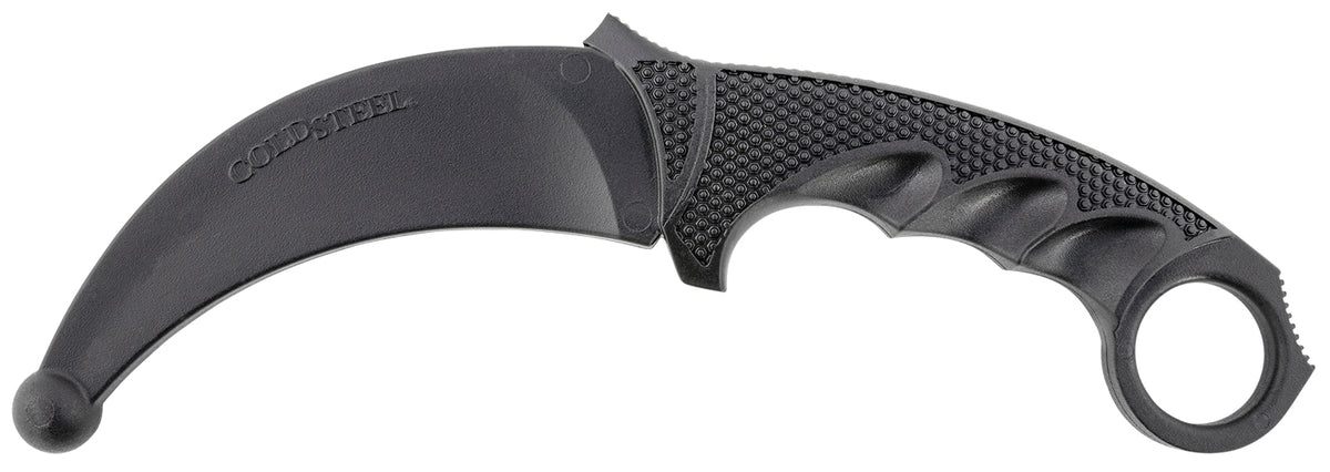 Cold Steel CS92R49 Karambit Rubber Training Knife 4" Fixed Black Santoprene Blade Checkered Handle with Ring