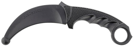 Cold Steel CS92R49 Karambit Rubber Training Knife 4" Fixed Black Santoprene Blade Checkered Handle with Ring