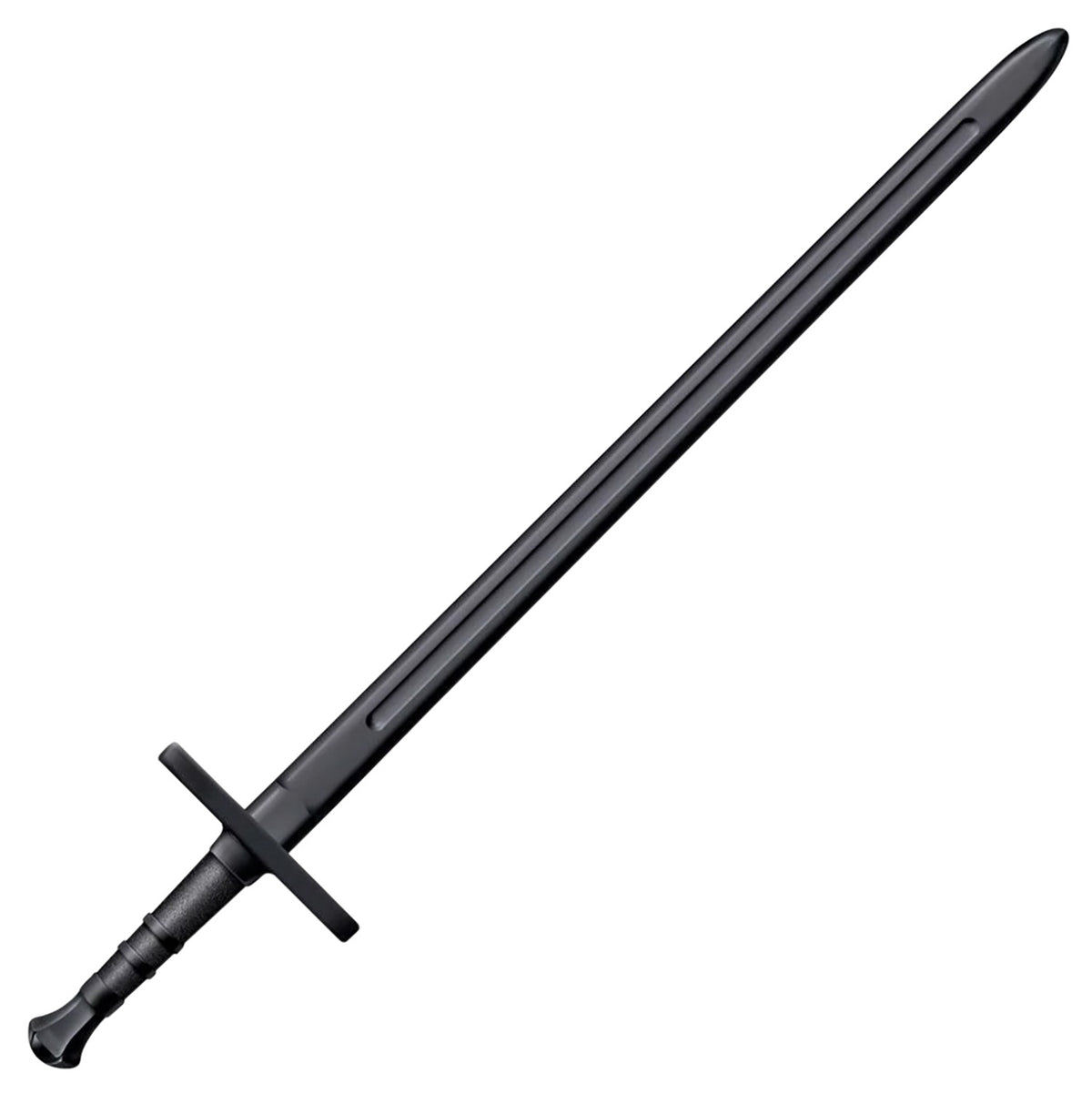 Cold Steel CS92BKHNH 34" Hand and Half Training Sword Fixed Plain Black Polymer Blade for Sparring