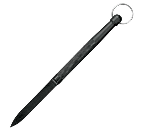Cold Steel CS92DD Delta Dart 3.38" Fixed Black Knurled Zy-Ex Handle Triangular Spike with Lanyard Ring