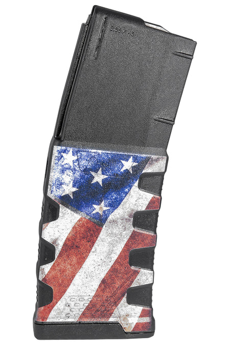 Mission First Tactical 30rd .223/5.56x45mm Extreme Duty AR-15/M4 Magazine – Black American Flag M1 Polymer
