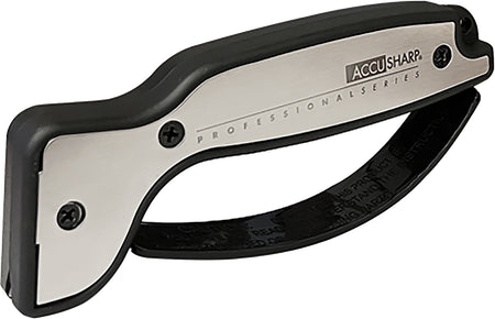 AccuSharp 040C Pro Fixed Blade Sharpener Diamond Tungsten Carbide Black Silver Aluminum Rubber Grip
