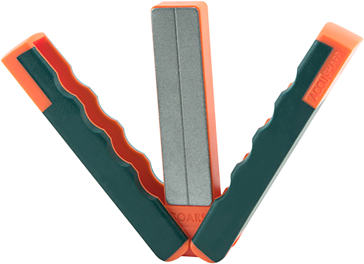 AccuSharp 077C Double-Sided Folding Paddle Sharpener Coarse 320 Fine 600 Diamond Grit Gray/Orange