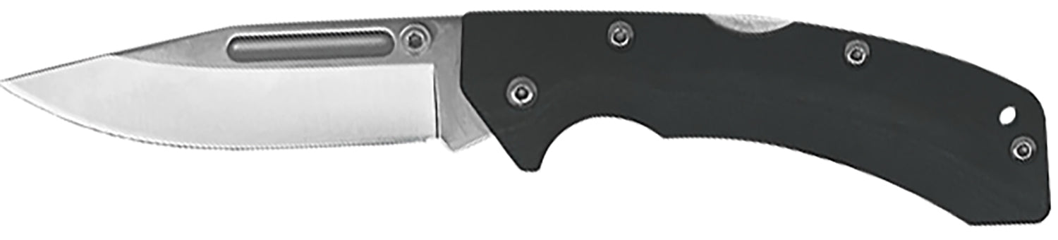 AccuSharp 711C Lockback Folding Knife 3" Clip Point Stainless Blade - Black FRN Handle with Allen Wrench Included