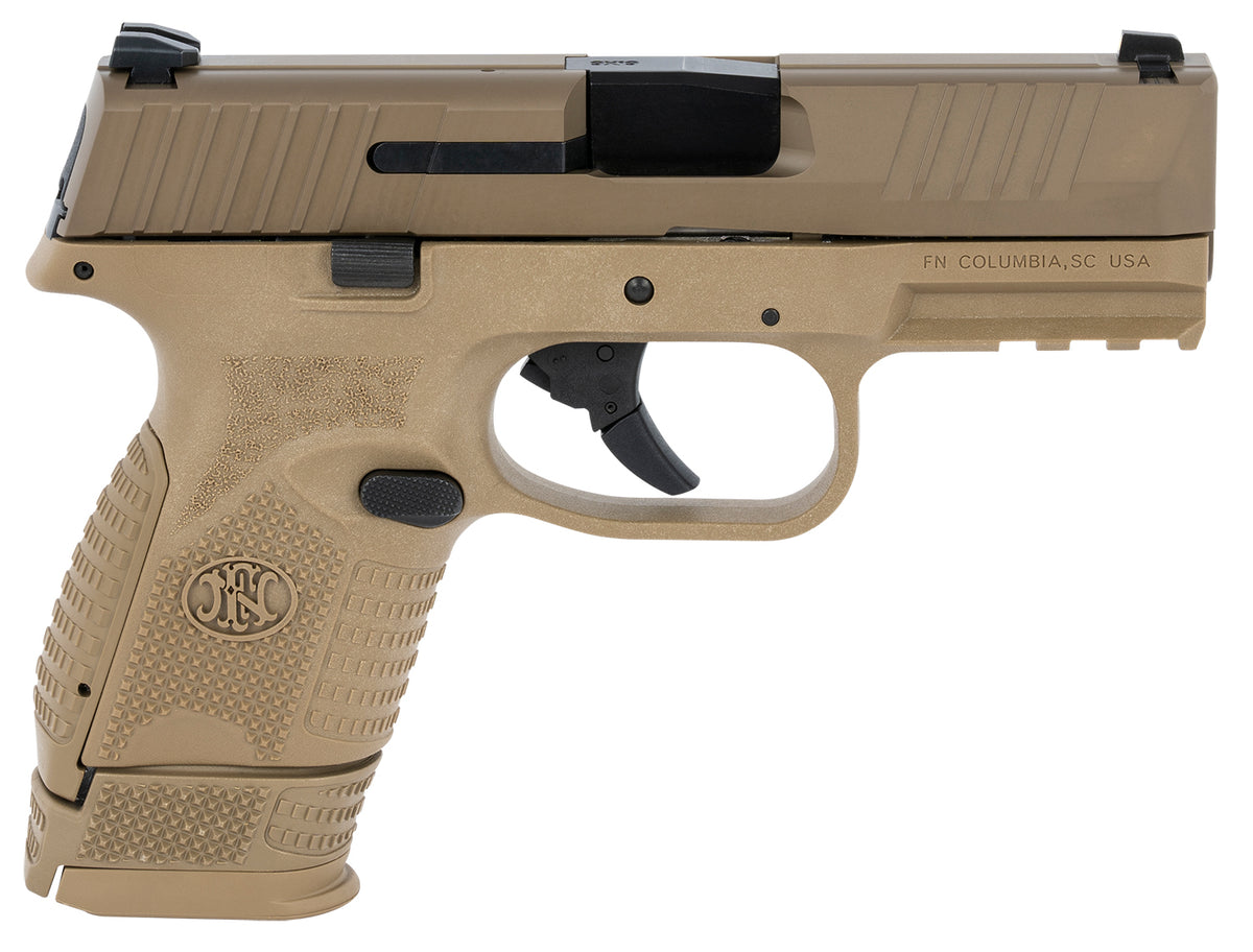 FN 66100818 509 Compact 9mm Luger 3.70" Barrel 12+1 Or 15+1, Flat Dark Earth Polymer Frame With Mounting Rail, Flat Dark Earth Stainless Steel Slide, No Manual Safety
