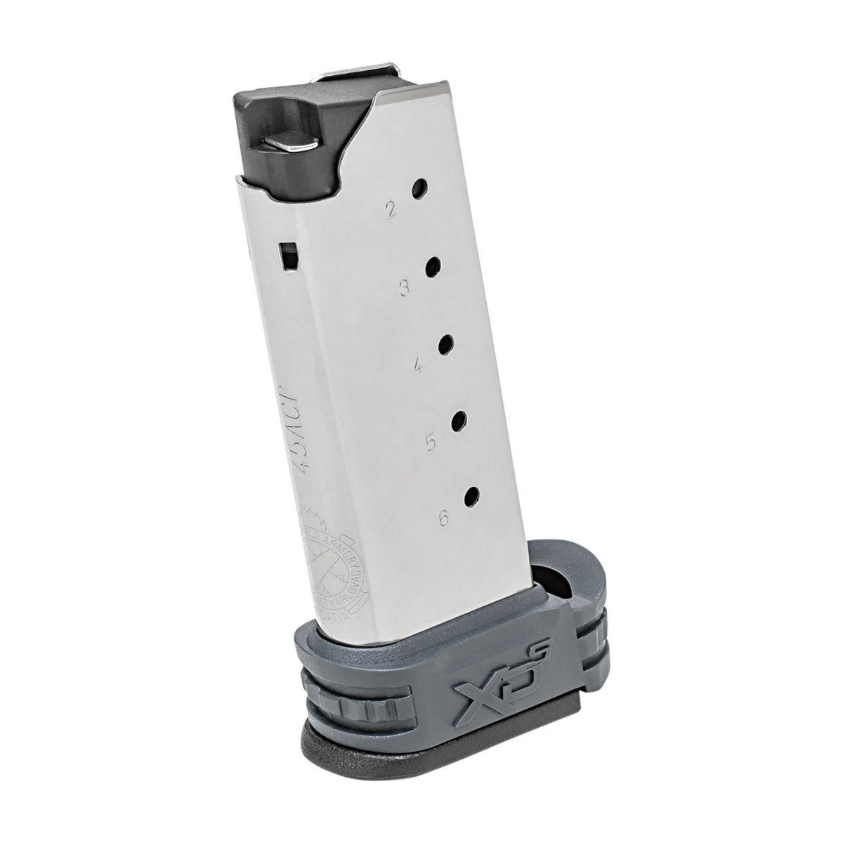 Springfield Armory XDS5006Y XD-S 45 ACP 6-Round SS/Gray Handgun Magazine