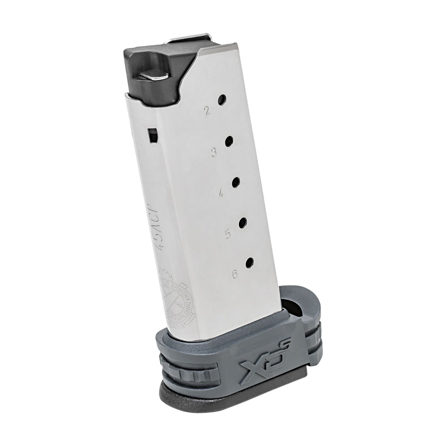 Springfield Armory XDS5006Y XD-S 45 ACP 6-Round SS/Gray Handgun Magazine