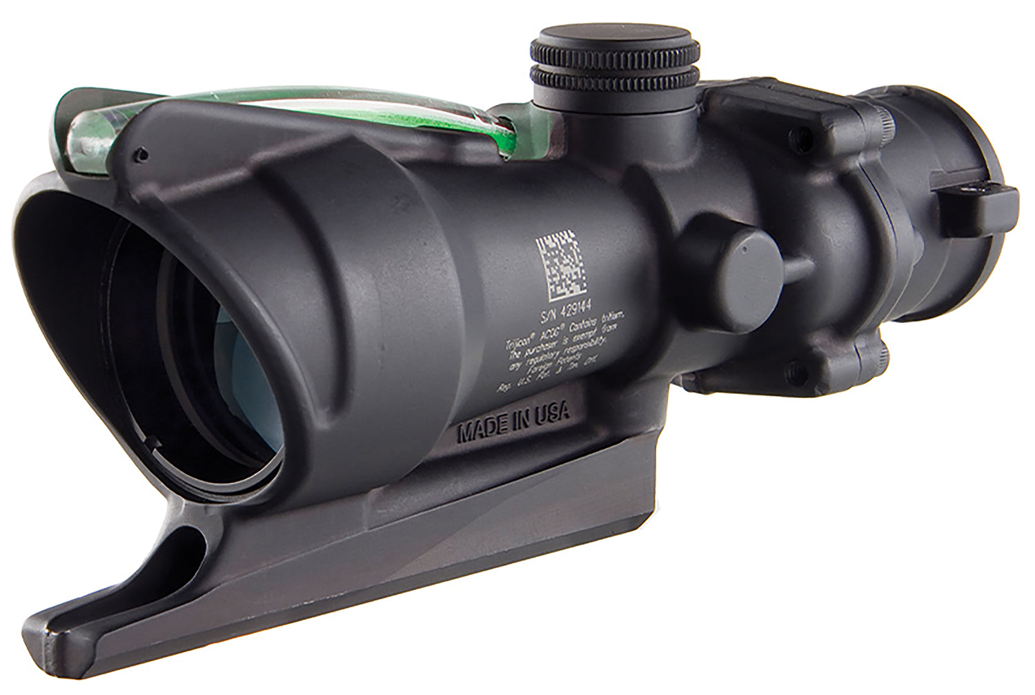 Trijicon 100212 ACOG Riflescope 4x32mm Matte Black Dual Illuminated Green Donut 22/556 BDC Reticle